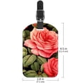 thumbnail image 6 of Square 2Pack PU Leather Roses Cruise Luggage Tag with Privacy Cover and Name ID Tag for Travel Handbags Backpacks Luggage Tags, 6 of 6