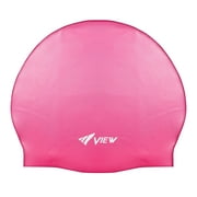 View Swim Cap Silicone Rubber, Flash Pink