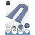 thumbnail image 6 of Meiz Pregnancy Pillows, Cooling Silky Pregnancy Pillows for Sleeping, 65" U Shaped Full Body Maternity Pillow for Pregnant Women, with Washable Jersey Cotton Cover, Blue, 6 of 15