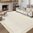 thumbnail image 4 of Garvee 5'x7' Modern Bordered Area Rug Geometric Carpet with Non Slip Backing, Contemporary Cross Motifs Dot Rug Washable Rug for Living Room Bedroom Home Decor, Beige, 4 of 10