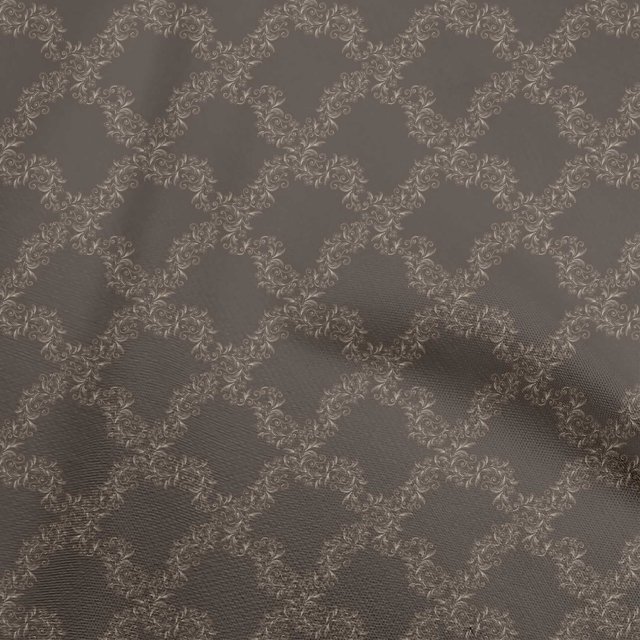 oneOone Velvet Chocolate Brown Fabric Asian Block Craft Projects Decor Fabric Printed By The Yard 58 Inch Wide