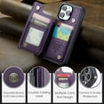 thumbnail image 6 of Mantto Case for iPhone 13 Pro Max with Card Holder, Retro PU Leather RFID Blocking Credit Card Slots Double Magnetic Clasp Flip Kickstand Shockproof Phone Cover for iPhone 13 Pro Max,Purple, 6 of 9