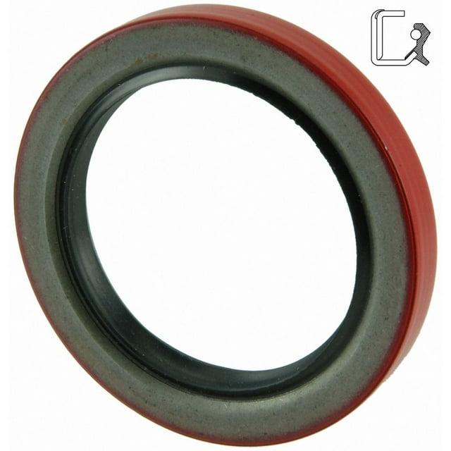 National Seal Wheel Seal 412920 OE Replacement; 2.250 Inch Inside Diameter; 3.376 Inch Outside Diameter; 0.375 Inch Thick; Nitrile Sealing Material; Single
