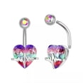 thumbnail image 4 of K-KED Body Piercing Heart Navel Ring Belly Navel Belly Bar Navel Delicate Jewelry Button Rings-3, 4 of 9