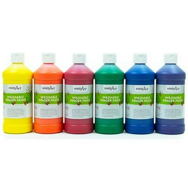 Handy Art 106-155 8 oz Acrylic Fluorescent Washable Finger Paint, Magenta
