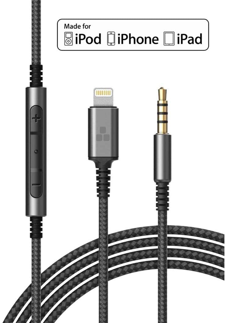 (Apple MFi Certified) Replacement Headphone Cable with iPhone Lightning