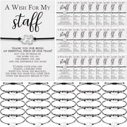 Stuff Appreciation Gifts Bulk Team Bracelets with Thank You Cards Inspirational Staff Favors for Coworkers Employee Volunteer Office Team, 10 Sets