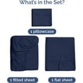 thumbnail image 2 of CGK Linens 3-Piece Luxury Bamboo Cooling Sheet Set - Twin Size 100% Bamboo Derived Rayon Premium Bed Sheets, Navy Blue, 2 of 6