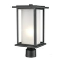 thumbnail image 2 of Bel Air Lighting Shaakar Black Outdoor Lamp Post Lantern Mount w/Frosted Glass, 2 of 6