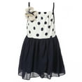 thumbnail image 1 of Little Girls Navy White Flower Accent Sweet Knit Slip Dress 2/3, 1 of 2