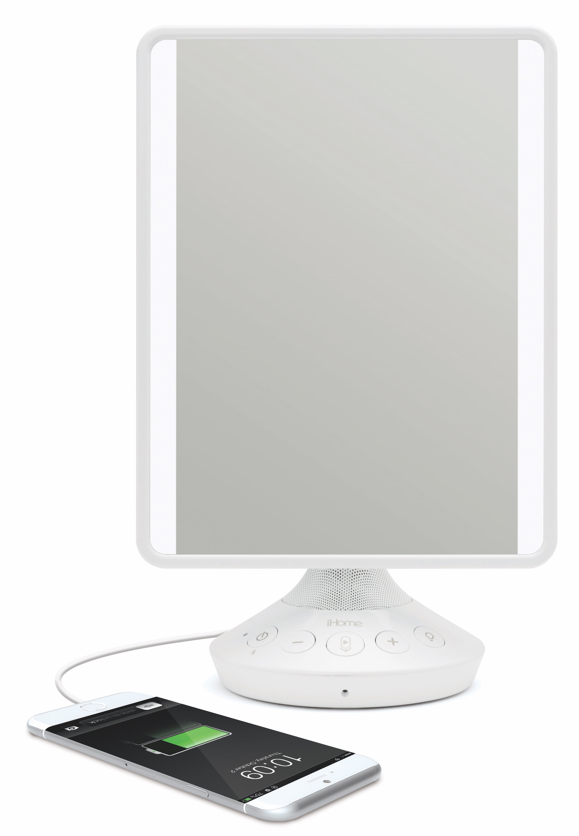 Ihome Reflect Icvbt2 Adjustable Vanity, Small Cream Vanity Mirror With Lights And Bluetooth
