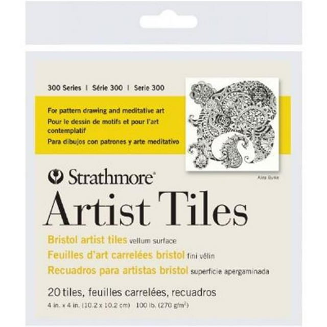 Strathmore Tuiles d'Artiste 4"X4" 20/Pkg-Bristol Vellum