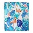 thumbnail image 1 of HATIART Throw Blanket 58x80 Inches Green Branch of Flamingo Leaves Monstera Tropical Palm Tree Climate Environment Warm Flannel Soft Blanket for Couch Sofa Bed, 1 of 1