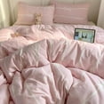 thumbnail image 3 of Pink and White Striped Duvet Cover Set 3-Piece Bow Stripes Bedding Set Bowknot Quilt Cover with Zipper Closure & Corner Ties Queen Size, 3 of 4