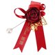 thumbnail image 3 of 2 ramilletes de rosas artificiales para el pecho de la novia o el novio, accesorios de decoración para ropa de boda, 2 ramilletes de color rojo vino con cinta con nombre, 3 of 10