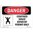 thumbnail image 1 of SignMission OS-DS-A-1824-L-1094 Signe de Danger d'Osha 18 x 24 Po - Espace Confiné Entrer par Permis Seulement, 1 of 1