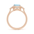 thumbnail image 2 of Angara Natural 1.85 Ct. Aquamarine with Diamond Halo Ring in 14K Rose Gold for Women (Ring Size: 12), 2 of 9