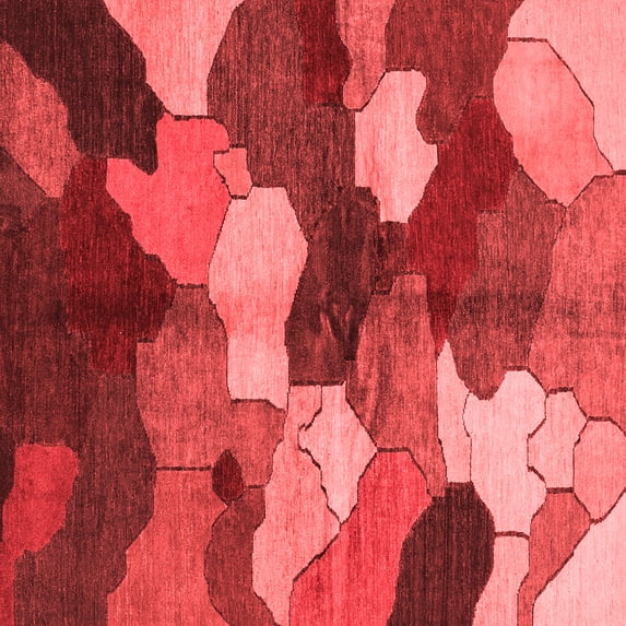 Ahgly Company Indoor Square Abstract Red Modern Area Rugs, 3' Square
