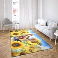 thumbnail image 4 of Yorkshire Terrier Hello Summer Sunshine Sunflowers Spring Retro Vintage Indoor Rug Yorkie Dog Lover Gifts Carpet Living Bed Room Sofa Home Decor - 00008, 4 of 5