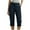 A-Blue, variant on Wyobmus Women's Cargo Pants Solid Color Elastic Waist Casual Lounge Capri Pants With Side Pockets D-Olive Green