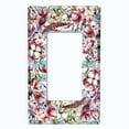 thumbnail image 5 of Metal Light Switch Plate Cover Lotus Pods Cotton Flower Teal Stripes FLW020, 5 of 13
