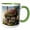 Green/White, variant on 3drose, Pretty Shabby Chic Little Cottage with Pink Flowers, 11oz Two-tone Green Mug