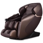 Costway Full Body Massage Chair Zero Gravity Shiatsu Massage Recliner SL Track Intelligent Voice Control Heat Foot Roller Thai Yoga Stretch Brown