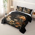 thumbnail image 3 of Manfei Bohemian Cosmic Planet Twin Quilt Set,Boho Butterfly Floral Twin Coverlet Set,Black Cream,Black Reversible,2 Pieces,1 Bedspread and 1 Pillowcase, 3 of 7