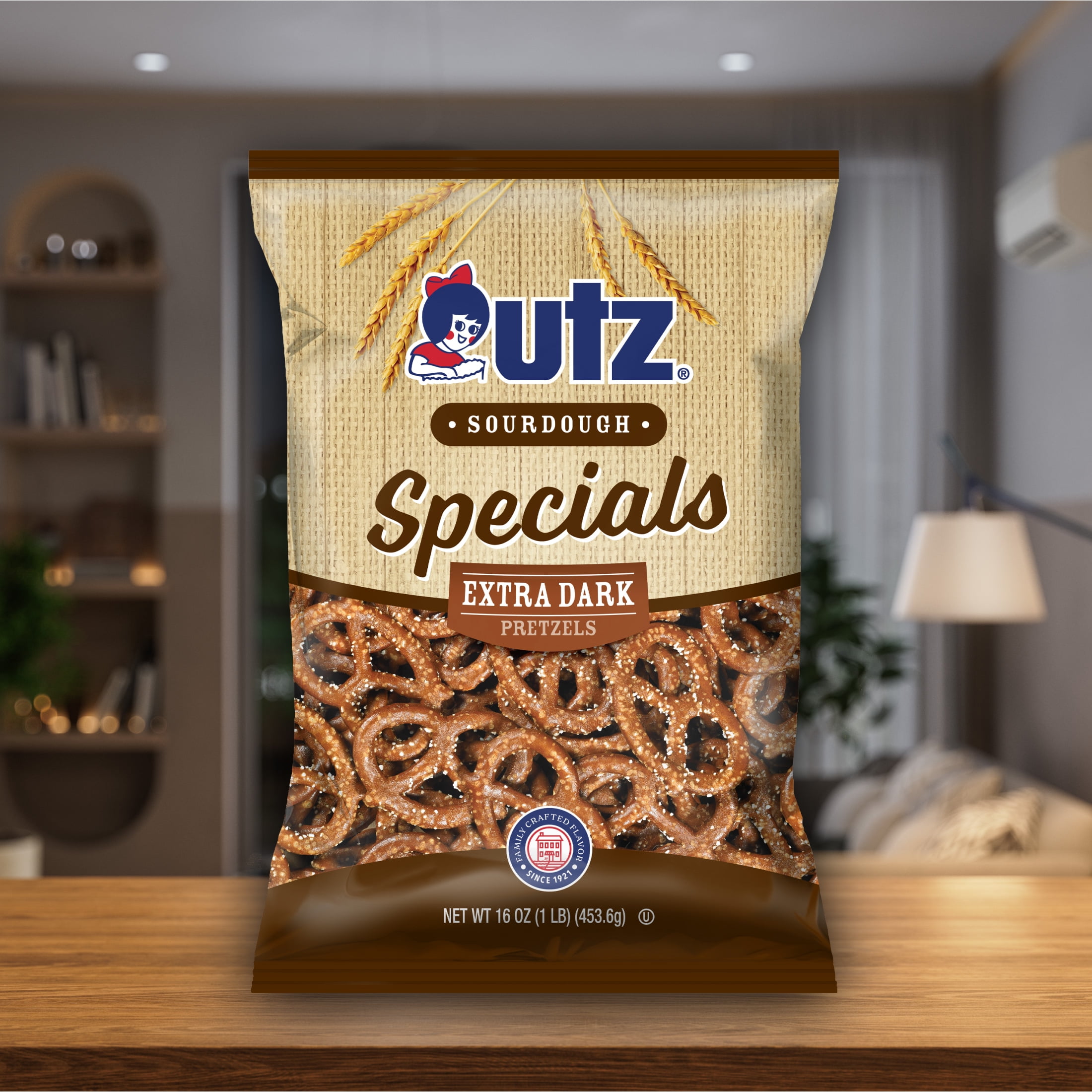 (3 pack) Utz Sourdough Special Extra Dark Pretzels, 16 oz Bag
