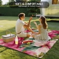 thumbnail image 4 of Pink Flowers Outdoor Rug for Patio/Deck/Porch, Non-Slip Large Area Rug 5 x 8 Ft, Spring Watercolor Floral Leaves Plants Beige Indoor Outdoor Rugs Washable Area Rugs, Camping Rug Carpet Runner, 4 of 8