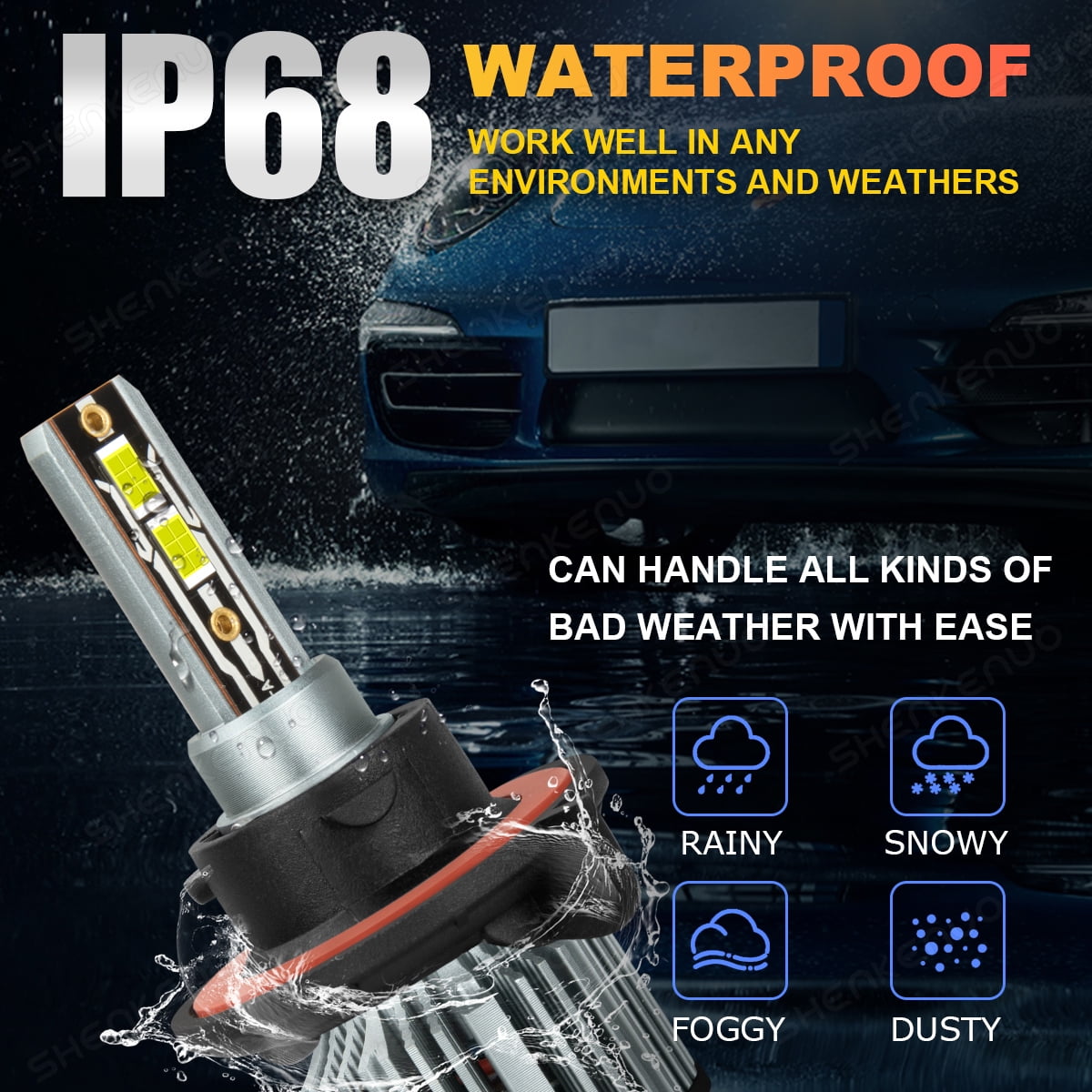 LED Headlight Bulbs High Low Beam White for 2009-2012 Dodge Ram 2-Headlamps 2010 2011