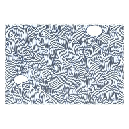 

Navy Blue Wave Pattern 12x18in Heat-Resistant Non-Slip Place Mat Durable and Wrinkle-Resistant