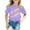 Purple, variant on Toddler Girls T-Shirts Summer Gradient Letter Printed Round Neck Short Sleeve Multicolor Tee Children Girls Comfortable Style Loungewear T-Shirts，1 -2 Years