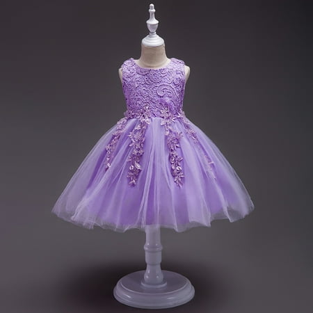 

Gotyou Girl s Toddler Mesh Princess Dress Bowknot Solid Color Sleeveless Tulle Dress Wedding Party Gown