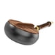 thumbnail image 2 of Wok de hierro de 9,45 pulgadas, utensilios de cocina de Gas de fondo plano, Cocina de Inducción, sartén para freír, sartén para acampar, casa, tapa de madera, 2 of 8