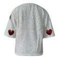 thumbnail image 6 of Womens Tops Dressy Casual Glitter Crew Neck Short Sleeve T Shirt Loose Fit Top Embroidered Sequins For Comfort Fashion Trendy Clothes, 6 of 7