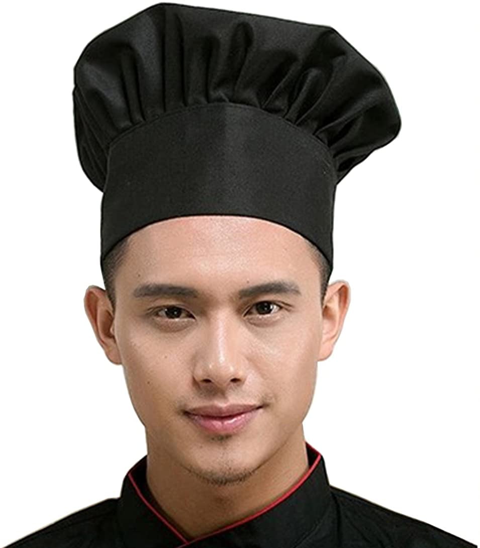 Chef Hat for Men Adult Adjustable Elastic Baker Kitchen Cooking Chef Cap