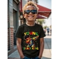 thumbnail image 1 of Young Boy Casual Cool Black Boy Graphic Round Neck Short Sleeve T-Shirt, Suitable For Summer, 1 of 7