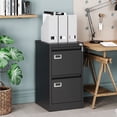 thumbnail image 2 of MIIIKO 2 Drawer File Cabinet,Metal Small Filing Cabinets with Lock,15.1IN Wide Storage A4/F4/Letter/Legal for Home Office-Assembly Required (2 Drawer-Black), 2 of 6