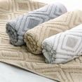 thumbnail image 3 of Pidada 100% Cotton Diamond Pattern Soft Absorbent Decorative Hand Towels Set of 2 for Bathroom (Brown), 3 of 8