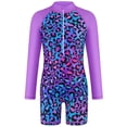thumbnail image 1 of Girls Rash Guard Bathing Suits Flower Graphic Printed Sun Protection Long Sleeve Baby Girl Swimsuit 5-6 Years, 1 of 8