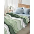 thumbnail image 5 of Sage Green Ombre Flat Sheet Only Twin Size, Soft Breathable Bed Top Sheets for Mattress, Modern Moire Geometric Abstract Luxury Bedding Flat Sheets for Home Hotel Bedroom Bed Protection, 5 of 9