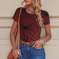 thumbnail image 4 of Rateoe Spiders On A Web Printed Women Rash Guard Short Sleeve,Tummy control Swimsuit Surfing Swimsuit Bathing Suit Short-sleeved Onesie UPF 50+, 4 of 6