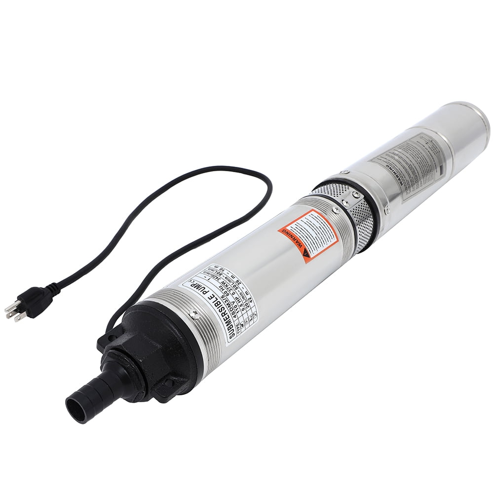 CCIYU Deep Well Submersible Water Pump 1/2 hp 50m / 164ft Stainless Steel Submersible Water Well Pump 8000L / H