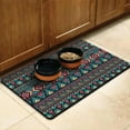 thumbnail image 3 of Boho Retro Floral Pet Feeding Mat-Abstract Art Pattern Absorbent Pet Placemat for Food and Water Bowl, with Waterproof Rubber Backing, Quick Dry Water Dispenser Mat for Dog and Cat (17"x30"), 3 of 7