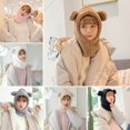 thumbnail image 6 of Women Plush Cute Winter Hats Bear Ear Hat Earflap Earmuff Beanies Caps KHAKI, 6 of 8