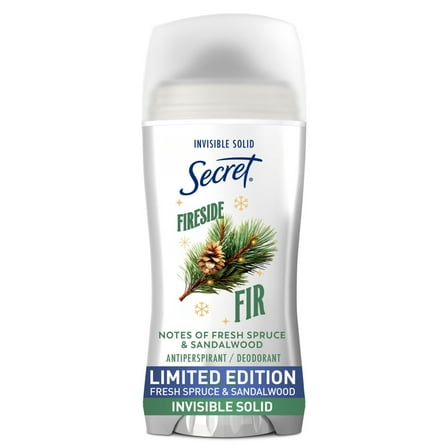 Secret Fresh Invisible Solid Antiperspirant and Deodorant For Women, Fireside Fir, 2.6 oz