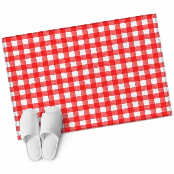 Area Rugs 2x3,Country Red Buffalo Plaid Non Slip Washable Rug Indoor Carpet Soft Floor Rugs for Home Living Room Bedroom Dining Room Office