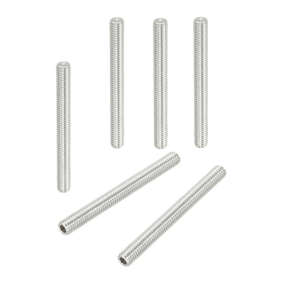 Hex Socket Grub Screw Flat Point Grub Bolt Stainless Steel Head Socket Set Screws for Door Handles, Light Fixture M6x60mm, 6 Pcs