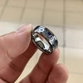 thumbnail image 7 of Wedding Rings Men & Women. 8mm Silver Dark Blue Tungsten Band Silver Gears, 7 of 7